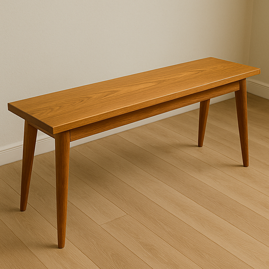 Teak Wood Bench with Tapered Legs